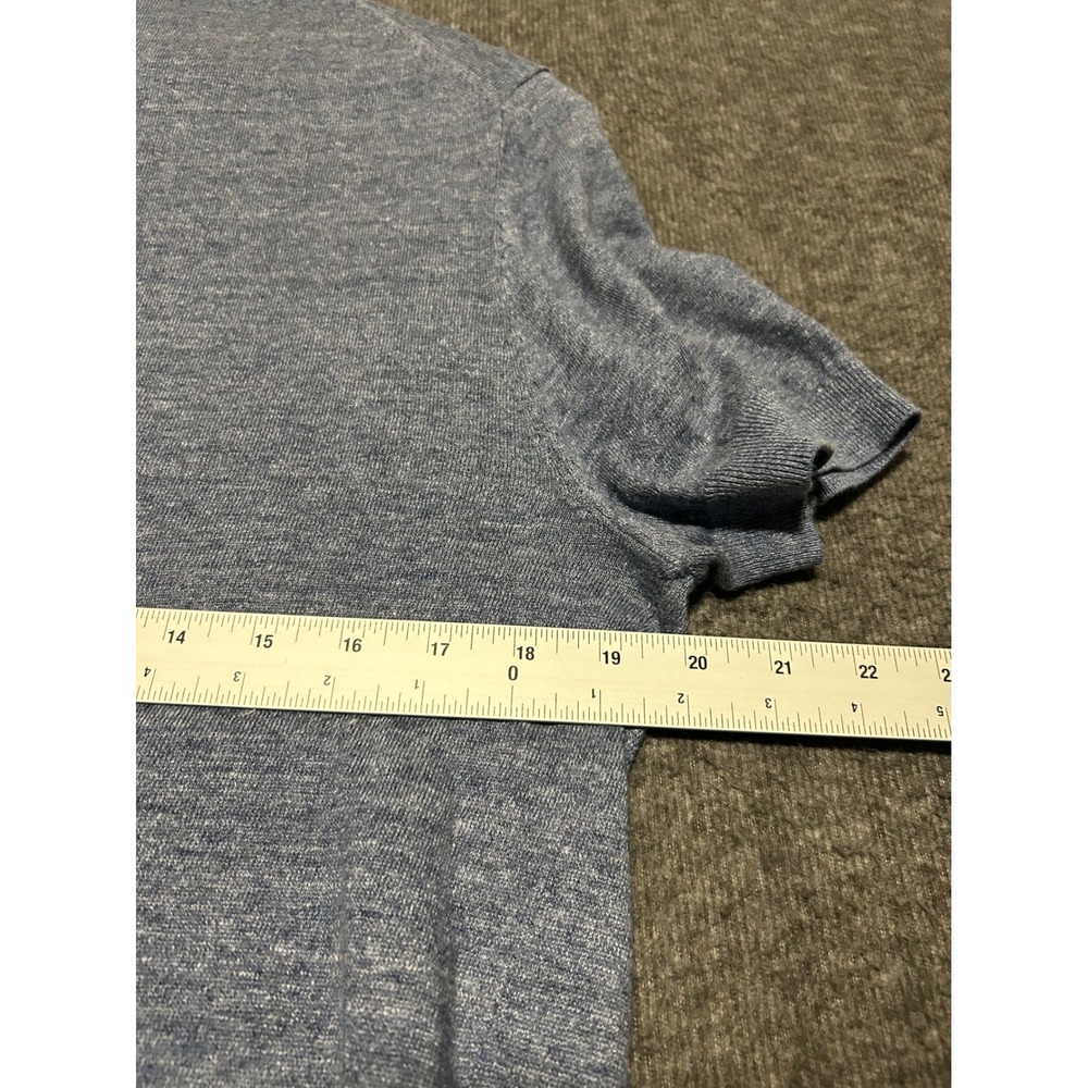 Suitsupply linen cotton blend polo shirt blue mens preppy Large designer - Picture 6 of 7